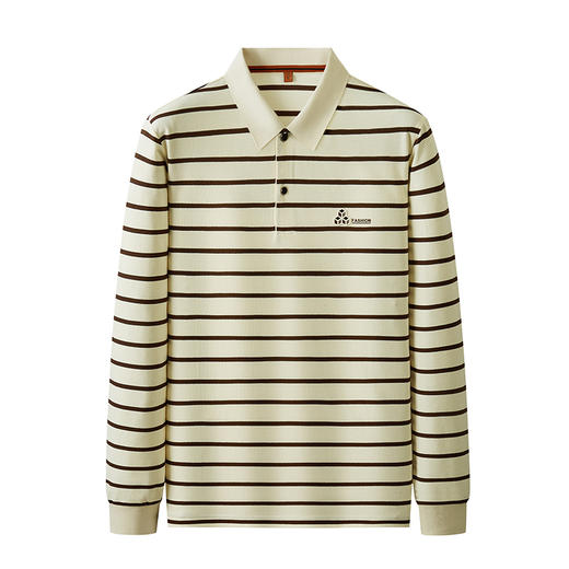 【新款DDP】大依优型大码条纹长袖Polo衫翻领男装加肥加大体恤大号上衣胖子弹力休闲商务 商品图5