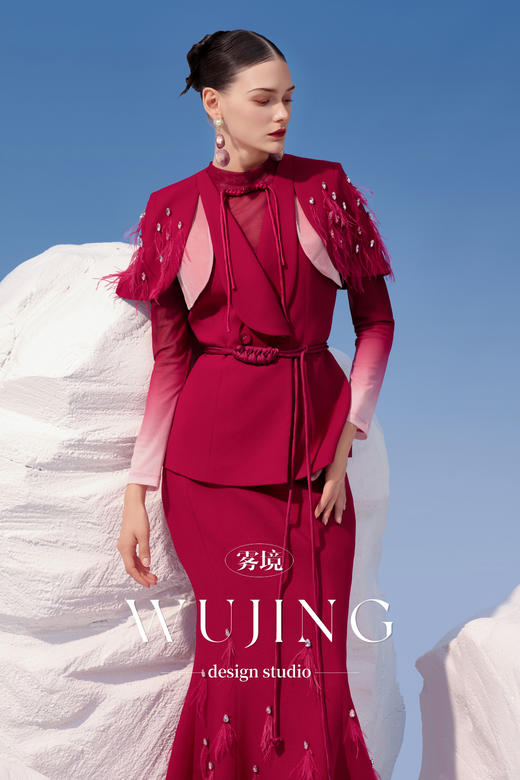 4202019 馥郁芳盈 进口醋酸乱麻外套 雾境 商品图5