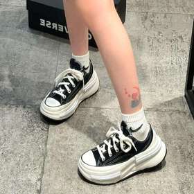 匡威  夹心厚底低帮帆布鞋 黑色