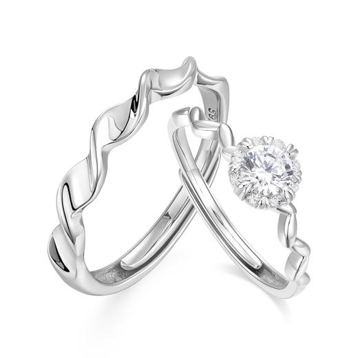 卡蒂罗/KADER 莫比乌斯系列 不渝之证情侣对戒 钟爱久久 轻奢小众设计开口可调节 925银 礼盒礼物周年纪念日 女友 商品图2