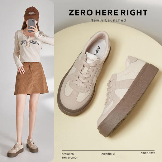 ZHR则则增高款德训鞋百搭板鞋2024秋季上新时尚运动休闲鞋潮流鞋 商品图0