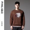 PINLI品立2024秋季新款男士休闲套头卫衣印第安人绣花宽松潮上衣BG243109009 商品缩略图3