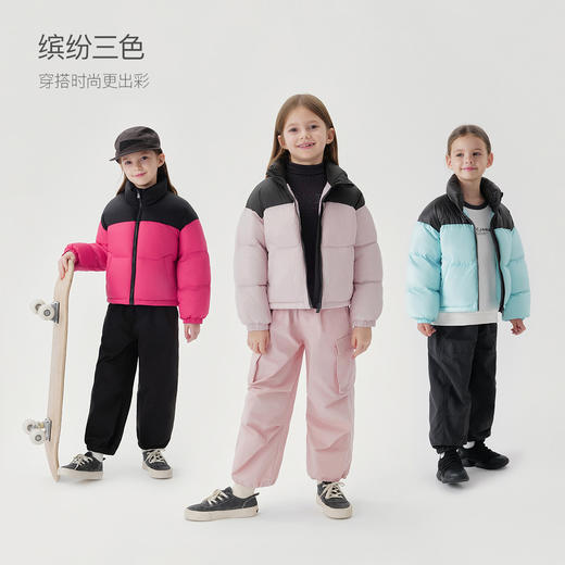 【三防】马克珍妮冬装男女童超轻加厚立领拼色羽绒服231681 商品图1