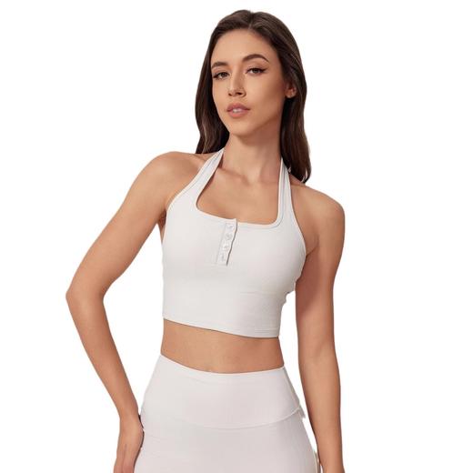 跃牌【禅语梵心】瑜伽挂脖美背女防震固定式胸垫速干辣妹风跑步撸铁健身运动文胸WX2827 商品图4