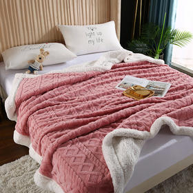 亚马逊塔芙绒羊羔绒毛毯柔软立体提花盖毯空调毯子珊瑚绒沙发毯被