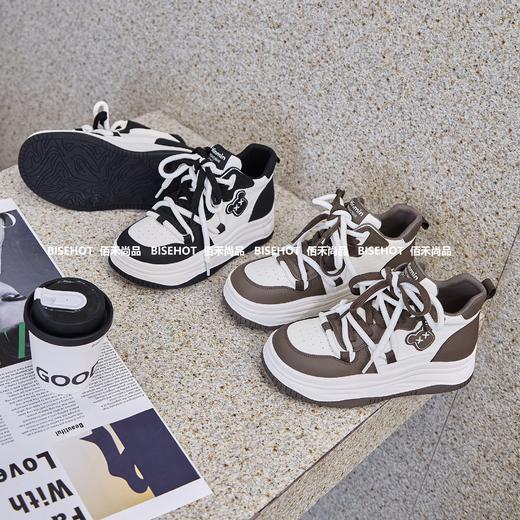 新品高帮单里拼色厚底女士板鞋431B45502（W） 商品图7