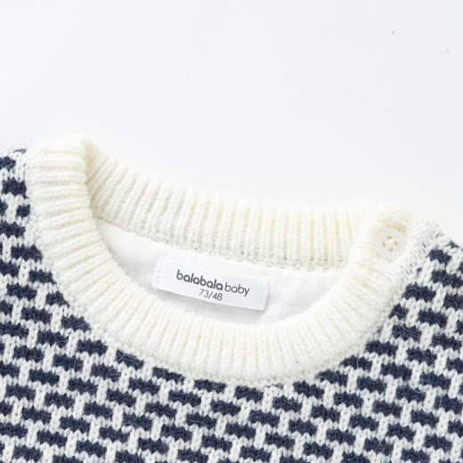 巴拉巴拉婴儿毛衣儿童冬季打底衫宝宝男童针织衫套头时尚帅气有型 商品图3