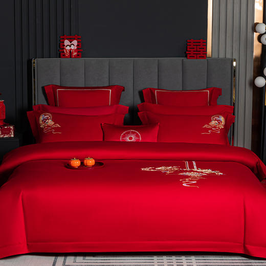 多喜爱 婚庆床上用品四件套 你是唯一/臻爱/鸿运当头/幸福绽放（红）/花开爱恋/为爱绽放/名门世家 cs 商品图0