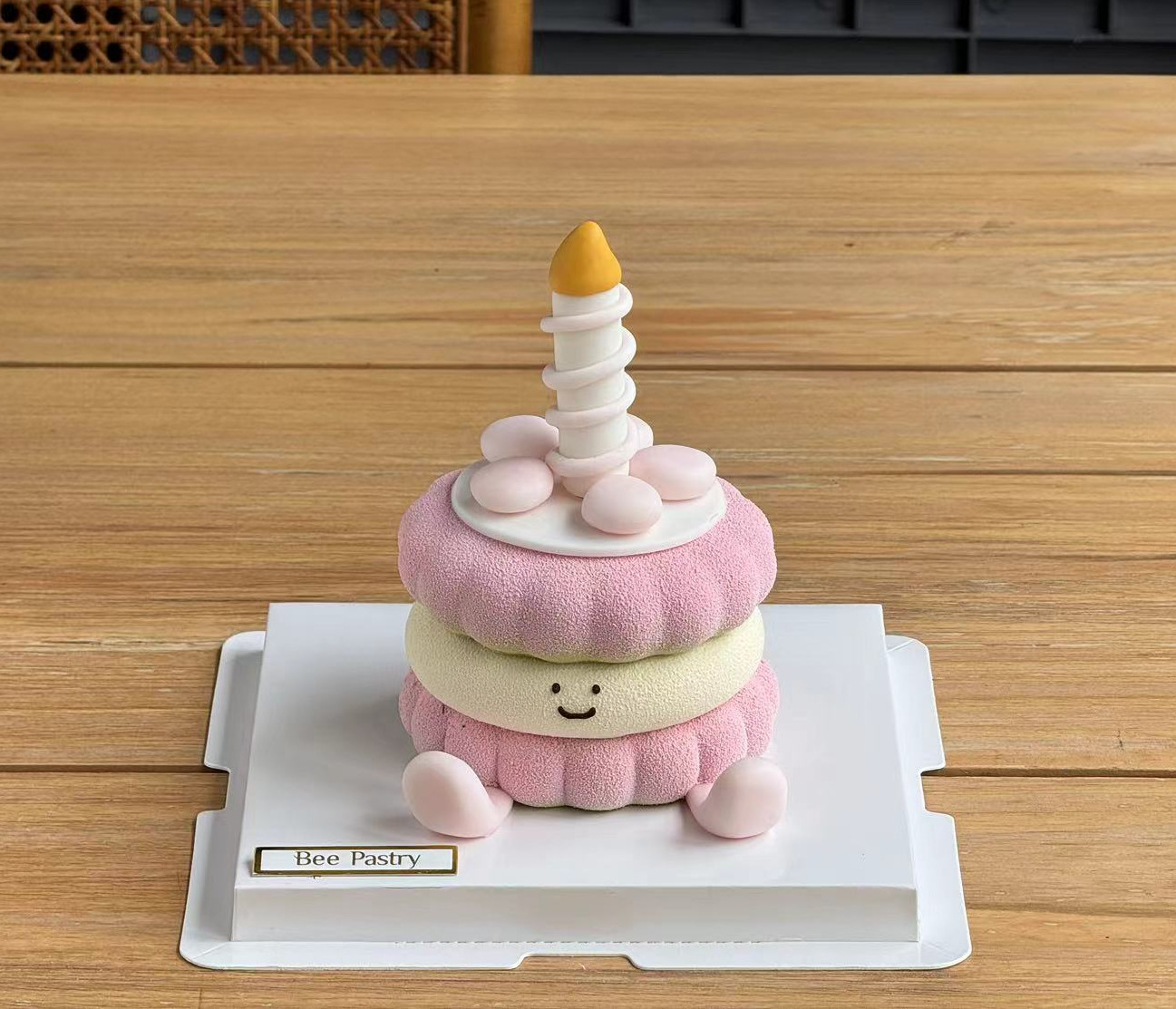 emoji慕斯J款 粉色小蜡烛