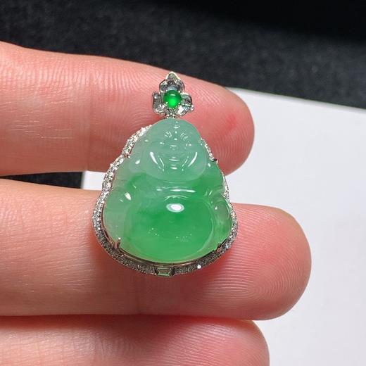 翡翠18k金镶嵌冰绿佛 商品图0