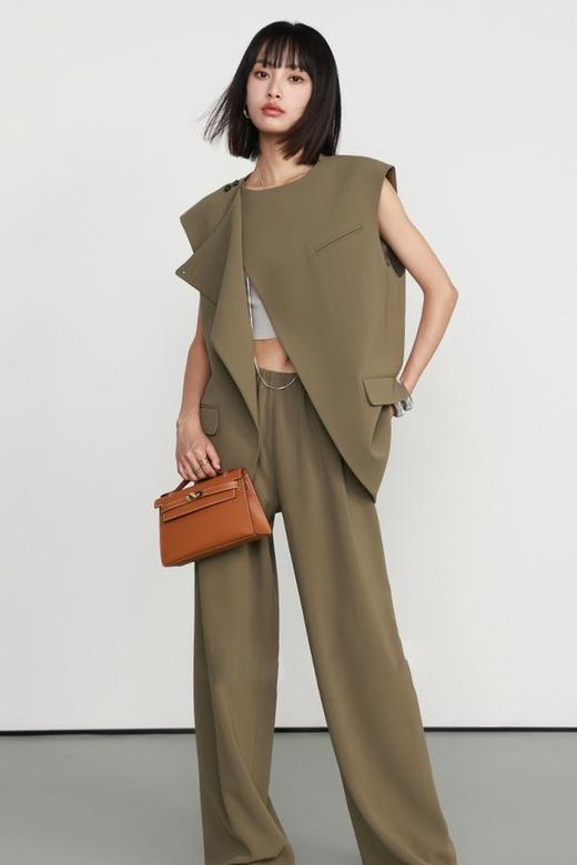 Kai & Kiera 极简不对称西装马甲长裤套装 18699 商品图0