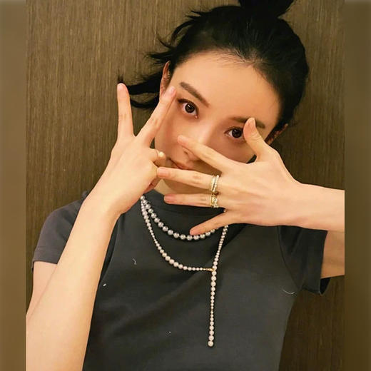 ysxb09015倪妮同款大小渐变天然异形淡水珍珠小黑裙珍珠链RJ022 商品图1