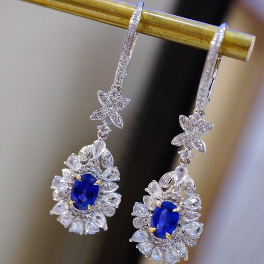 蓝宝石耳坠 1.2ct 商品图1