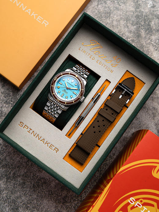 英国SPINNAKER三角帆限量版复古潜水机械表5033限量版40壳径 商品图0