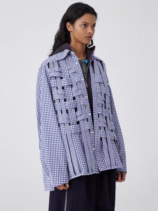 Simple Project/Y24160/不对称格纹编织衬衫 商品图4