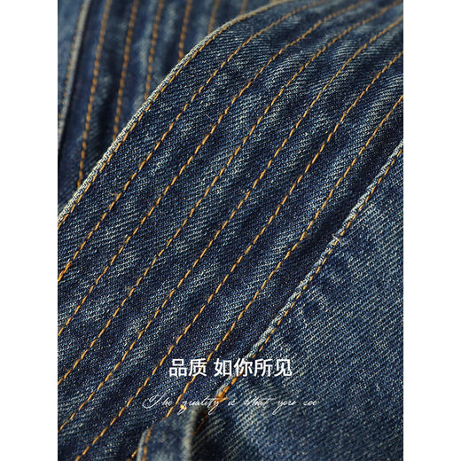 COCOBELLA重工绗线新中式牛仔外套女秋环保水洗廓形国风上衣DN7012 商品图4