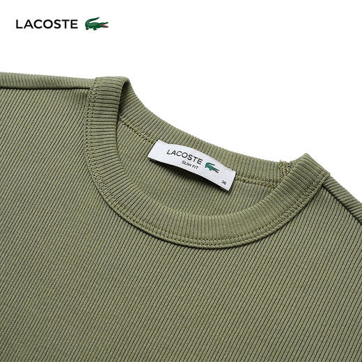 LACOSTE法国鳄鱼女装新款纯棉修身纯色圆领休闲短袖T恤TF5538-98 商品图2