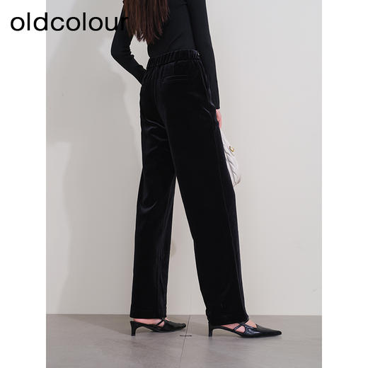 oldcolour欧珂冬季新款时尚高腰松紧腰宽松加绒长裤女P440706A1 商品图4