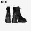 MIO米奥冬季圆头厚底粗跟时装靴复古摩登短靴百搭靴子女M245642312 商品缩略图3
