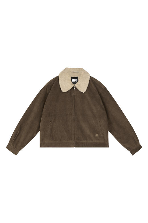 oneup灯芯绒羊羔绒翻领拉链棉服 商品图7