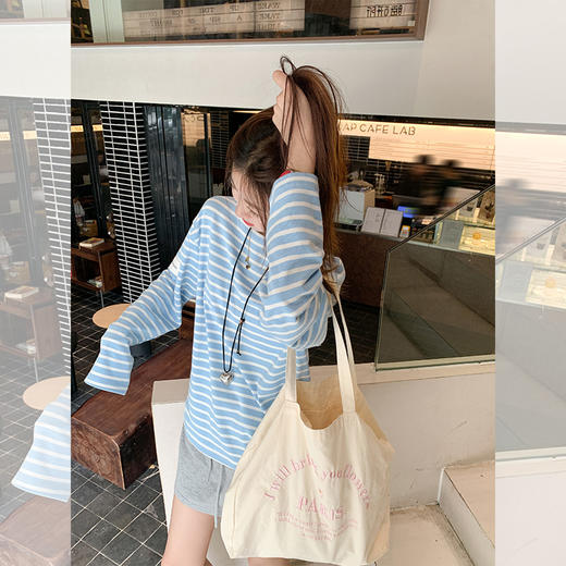 <曾小咸推荐>现货秒杀 ！微信超特价！2色条纹长袖T恤 日常149.99 立减70 秒杀79.99！！ 商品图1