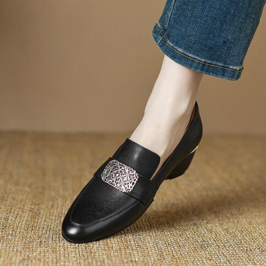 【预售5天】中跟圆头单鞋，舒适杏色时装鞋LD&6853 商品图1