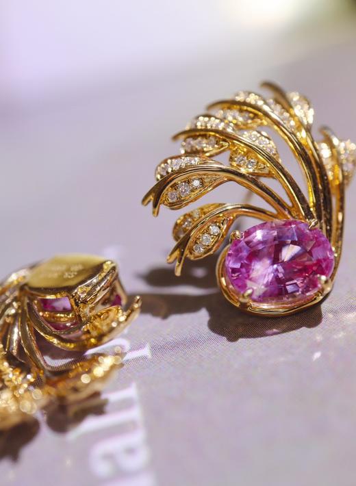 3.3克拉精品无烧粉蓝宝耳钉 商品图0