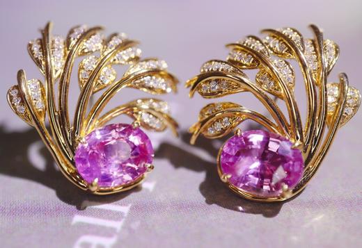 3.3克拉精品无烧粉蓝宝耳钉 商品图2