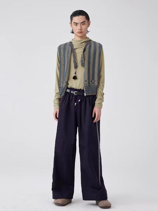 Simple Project/M24175/条纹领子打结毛衣马甲 商品图1