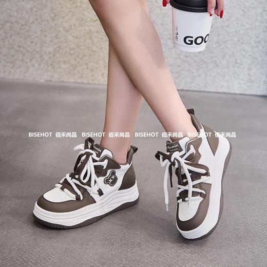 新品高帮单里拼色厚底女士板鞋431B45502（W） 商品图4