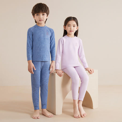 【羊毛蚕丝双面磨毛保暖套装】90-170码新款儿童内衣宝宝秋衣秋裤中大童冬睡衣 商品图3
