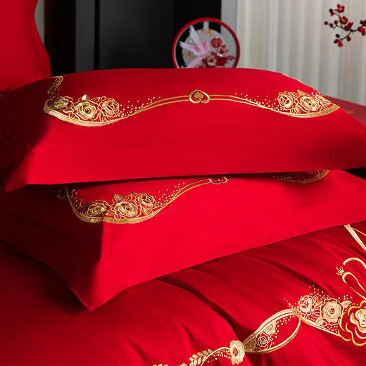 多喜爱 喜玫瑰婚庆床上用品四件套 为爱绽放 商品图3