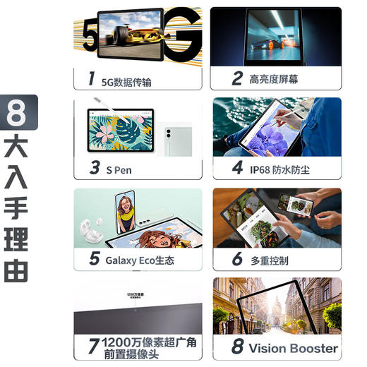 三星(Samsung)S9 FE+ 12.4英寸平板电脑/护眼高清高亮度大屏/IP68防水/含Spen 8+128GB 石墨灰WIFI 商品图1