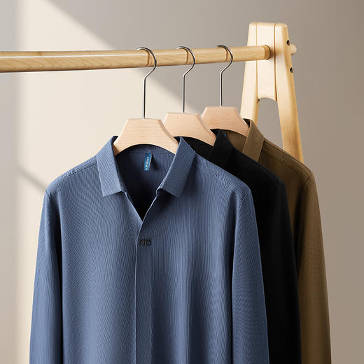 【封口款】【新款DDP】大依优型大码V领长袖卫衣翻领男装加肥加大体恤大号上衣胖子弹力休闲商务 商品图10