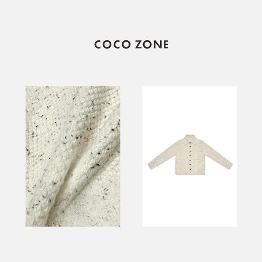 COCO ZONE 2024时尚翻领单排扣针织开衫设计感百搭毛衣24C60088 商品图2