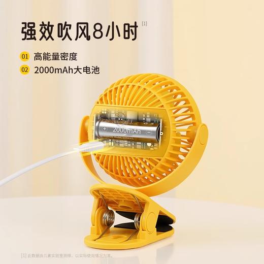 几素B.Duck小黄鸭联名USB小风扇充电款小型迷你宿舍夹式静音便携式学生床上铺夹子家用电风扇手持桌面办公室 商品图3