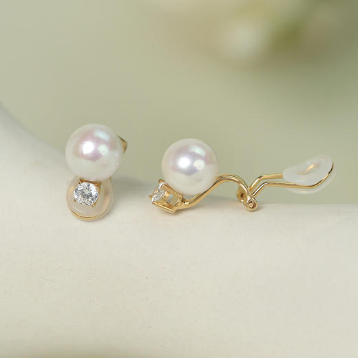 Manreya玛芮雅王妃精品银镀金0感珍珠耳夹 商品图10