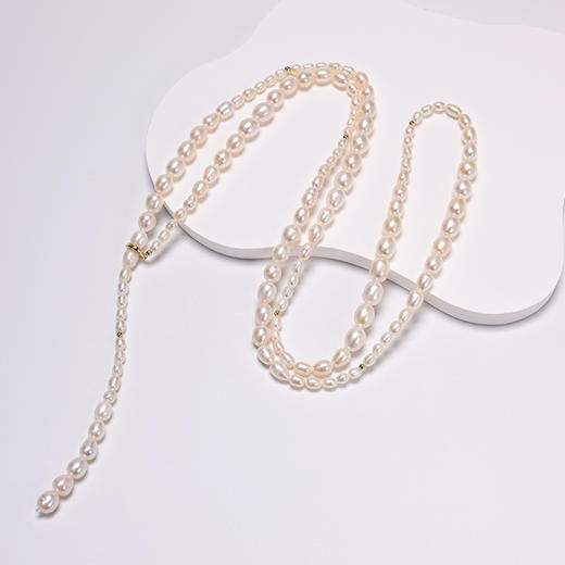 ysxb09015倪妮同款大小渐变天然异形淡水珍珠小黑裙珍珠链RJ022 商品图2