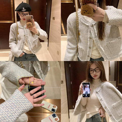 <曾小咸推荐>气质名媛风小香风宽松圆领外套 商品图0