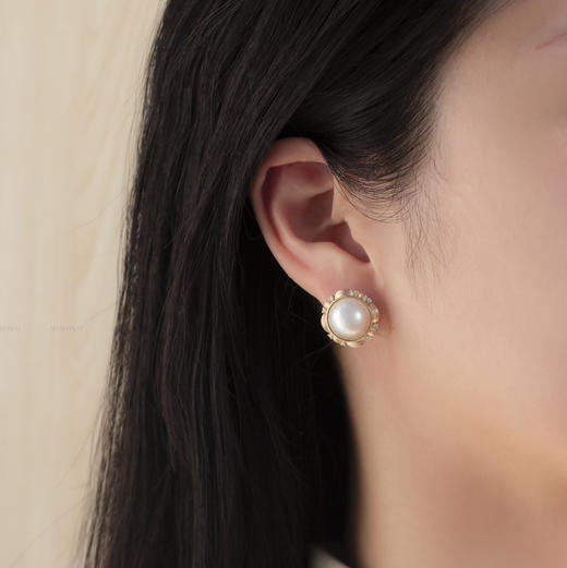 帷幕·耳钉 | 极光马贝珍珠 商品图1