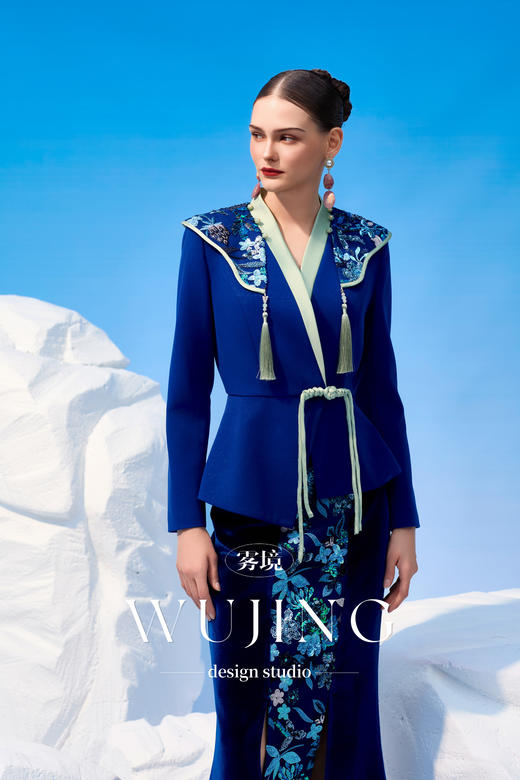 4202006 青蓝冰水 进口韩国加密绒半裙 雾境 商品图5