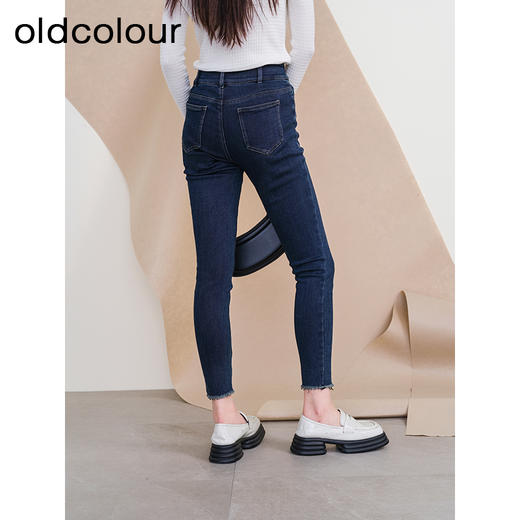 oldcolour欧珂新款高腰修身直筒水洗牛仔长裤女P441103A1 商品图4