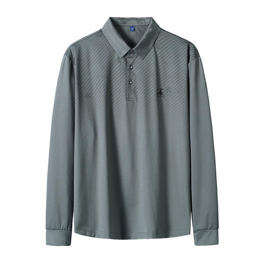 【新款DDY】大依优型大码长袖Polo衫翻领男士加肥加大休闲大码男装宽松长袖体恤上衣 商品图4