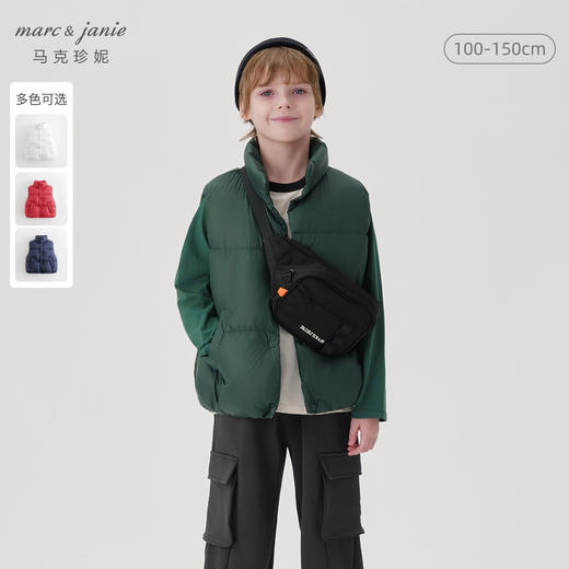 【三防】马克珍妮冬装新款男童美式校园加厚保暖羽绒服马甲231520 商品图0