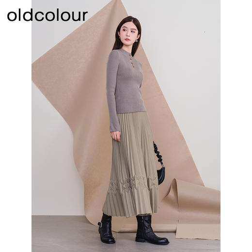 oldcolour欧珂新款时尚圆领长袖毛织套头衫女P450503A1 商品图2