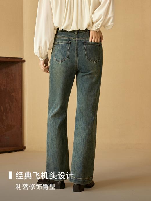 万向弹“超模神裤”对称贴袋微喇牛仔裤FCE3JEN183 商品图3