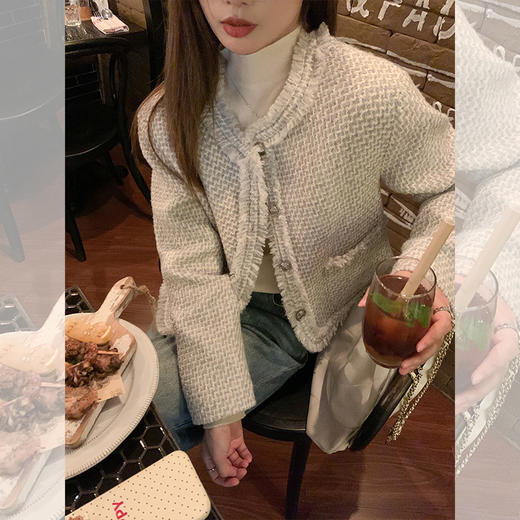 <曾小咸推荐>气质名媛风小香风宽松圆领外套 商品图3