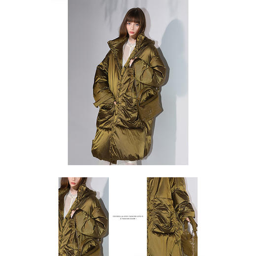 COCOBELLA安心可溯源90绒石墨烯蓄热保暖长款羽绒服DC0001 商品图4