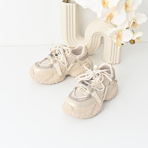 经典鲨2024年秋季款韩版时尚潮酷网面透气显高休闲老爹鞋女KW68-D37011 商品图4