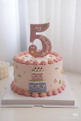 奶油风公主数字蛋糕，提前三天预定